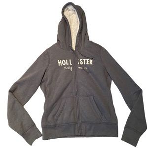Hollister Fleece Fur Lined Zip Hoodie Sweatshirt